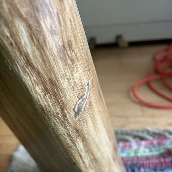 Handcrafted Large Wooden Artisan Cat Figurine Indonesia  - Cream and Brown - Picture 11 of 16